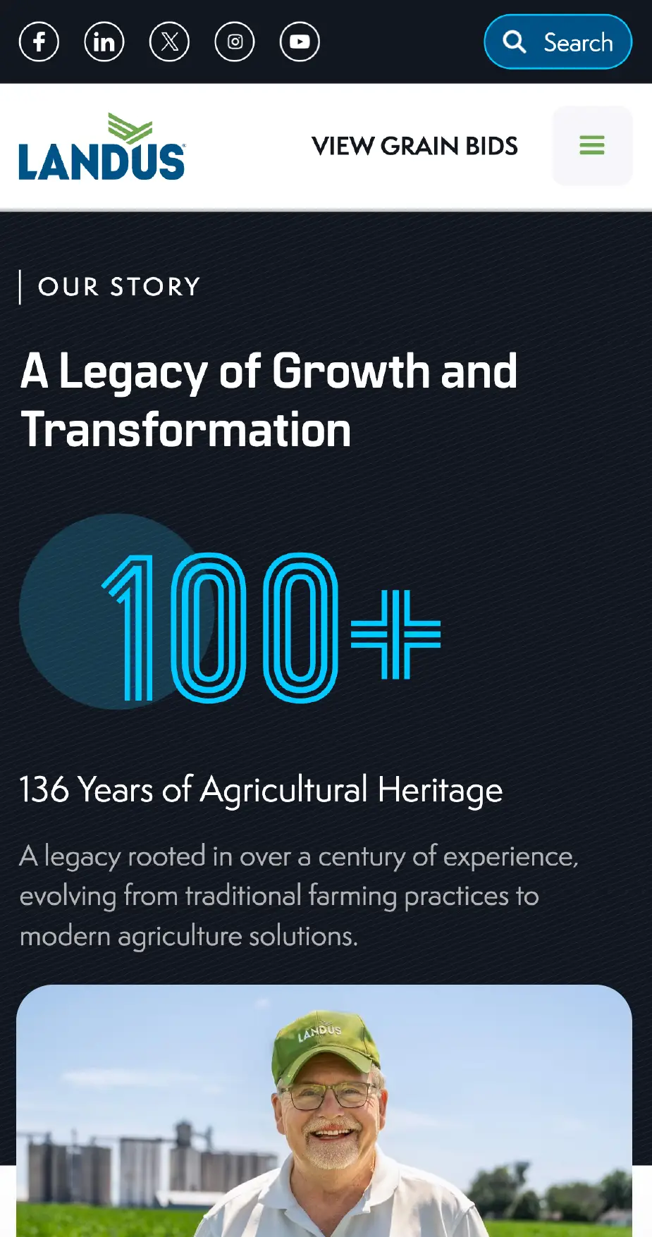 Example number-based stat section on Landus website