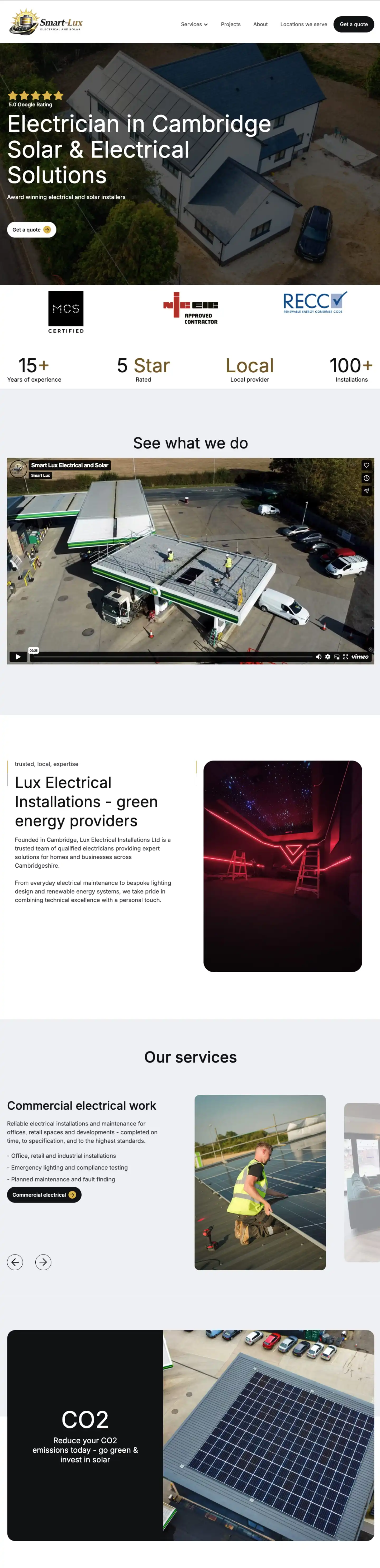 Lux Electrical Installations Ltd home page