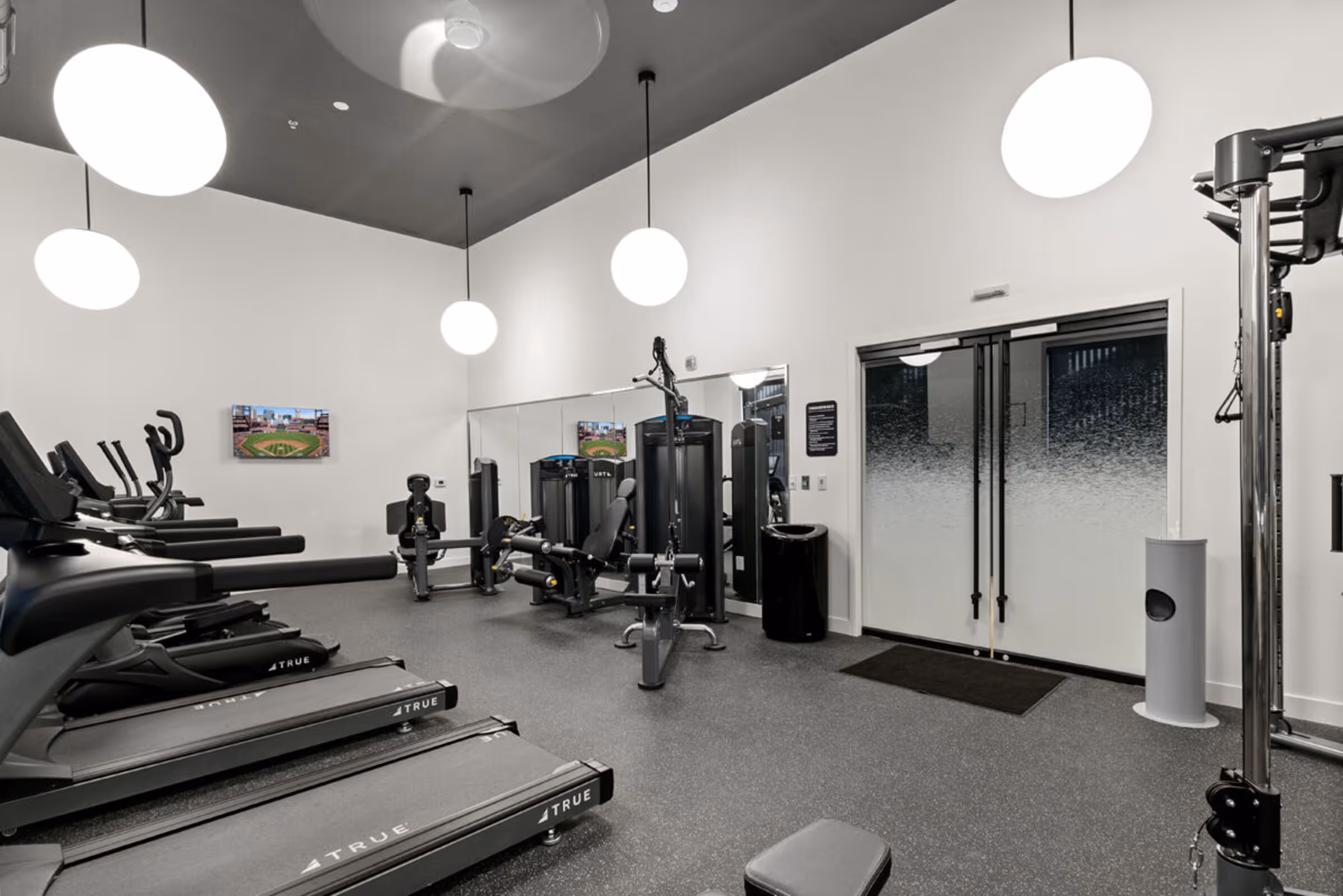 gym area inside with treadmills