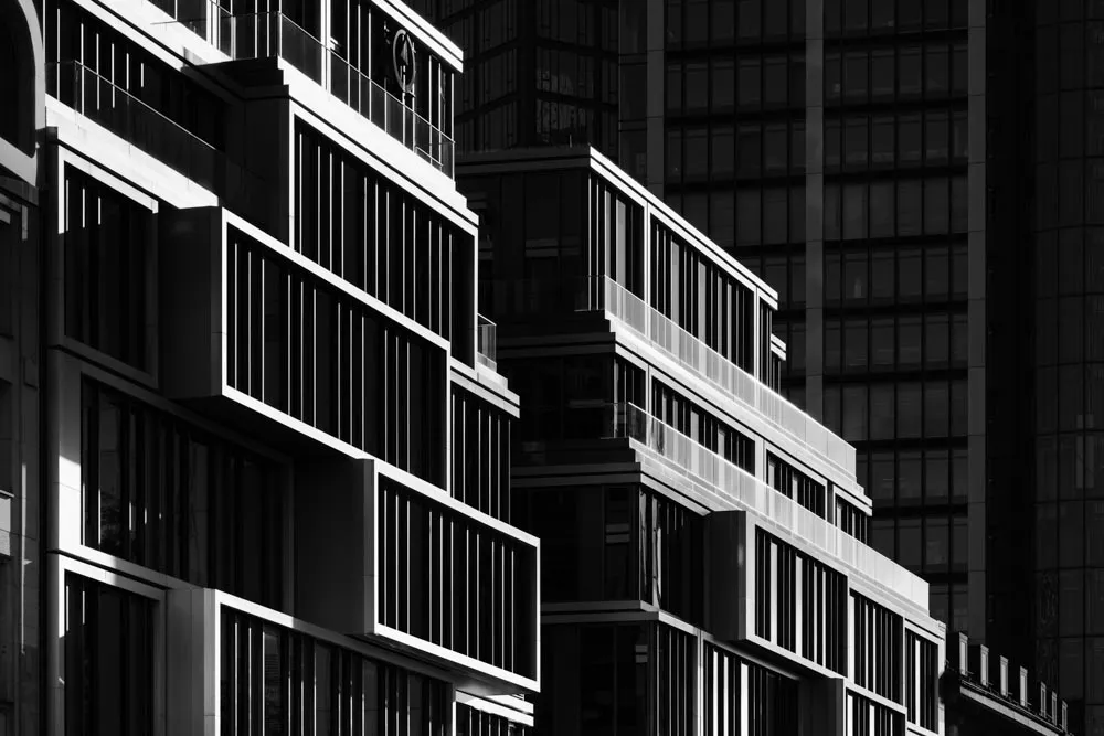 Frankfurter Architektur in Schwarz Weiss Fotos