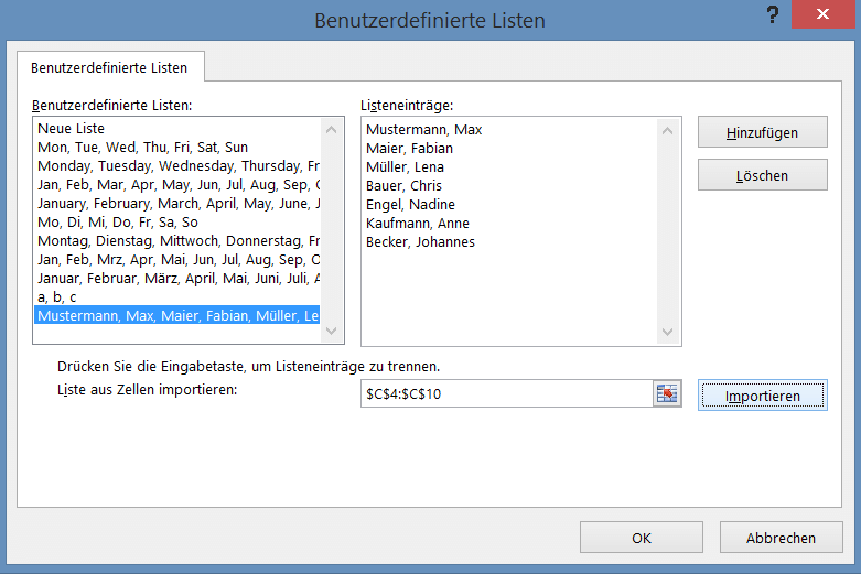 benutzerdefiniertelisten