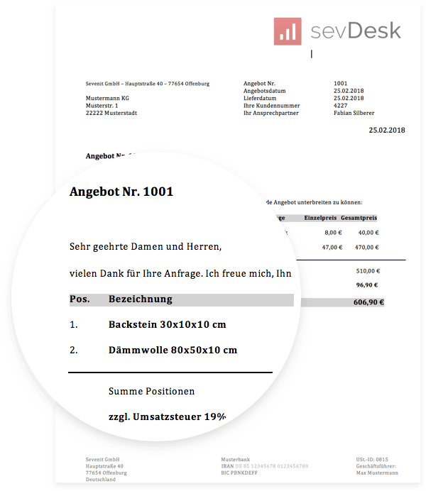 Angebotsvorlage für Word oder Excel Muster