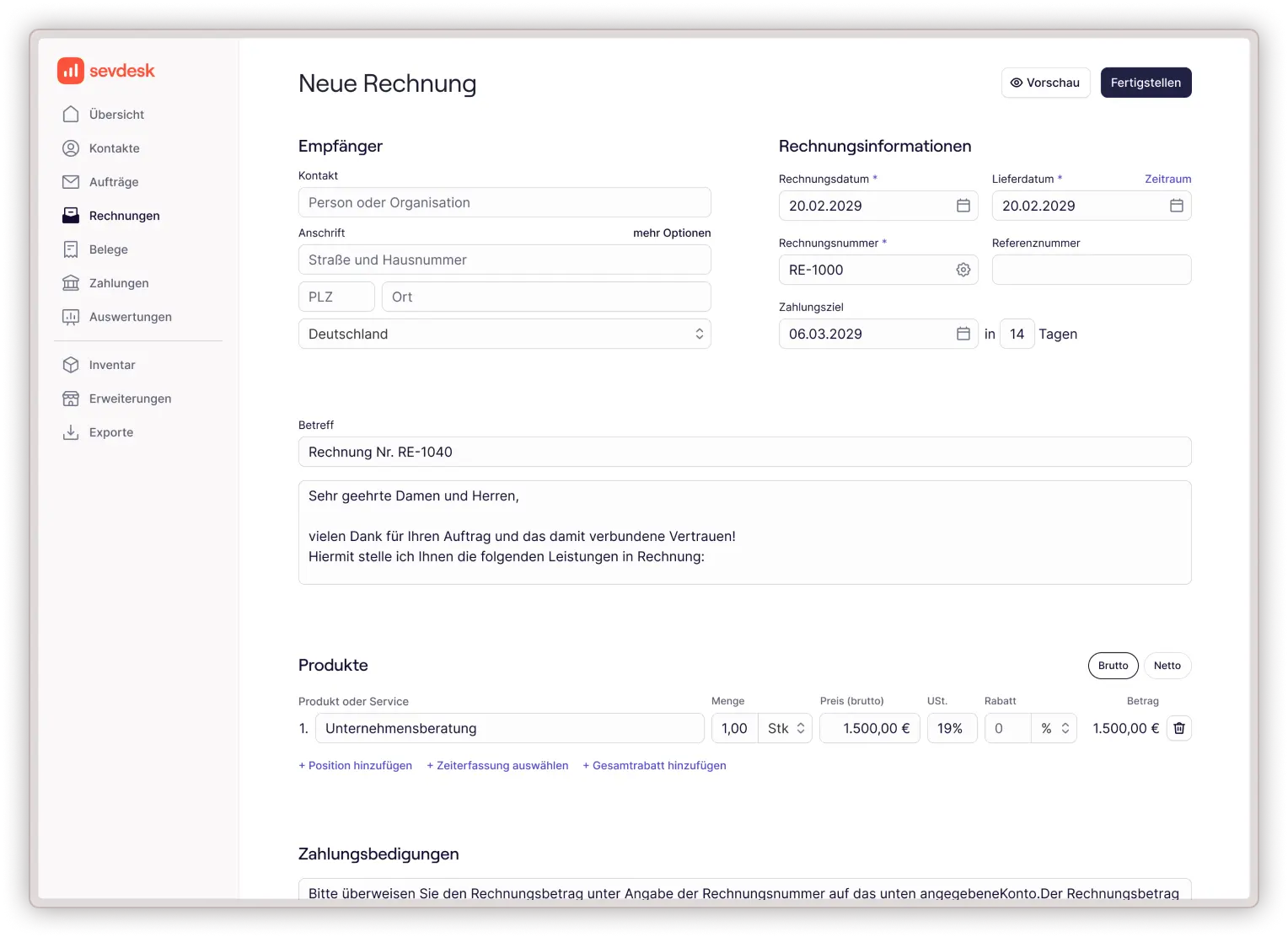 ZUGFeRD Software ZUGFeRD Rechnung Erstellen Und Empfangen Sevdesk