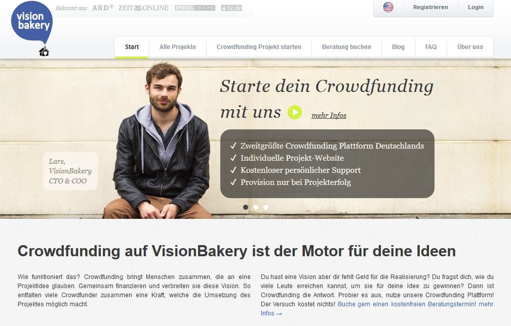 Crowdfunding mit Visionbakery
