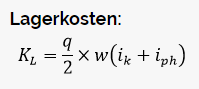 Die Lagerkosten ermitteln