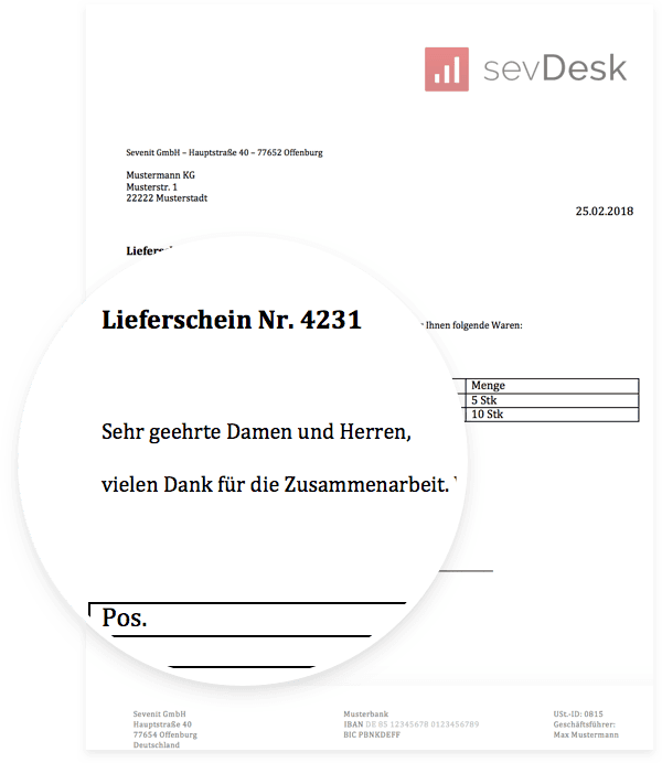 Lieferschein Vorlage Muster für Word und Excel