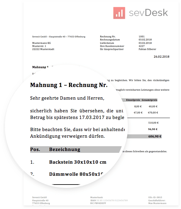 Mahnungsvorlage