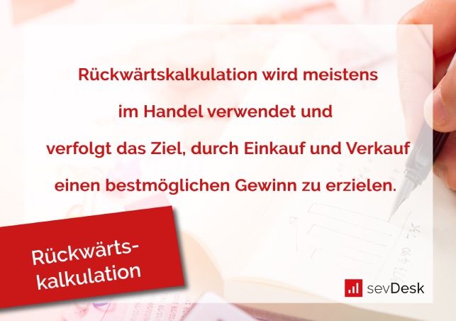Definition Rückwärtskalkulation