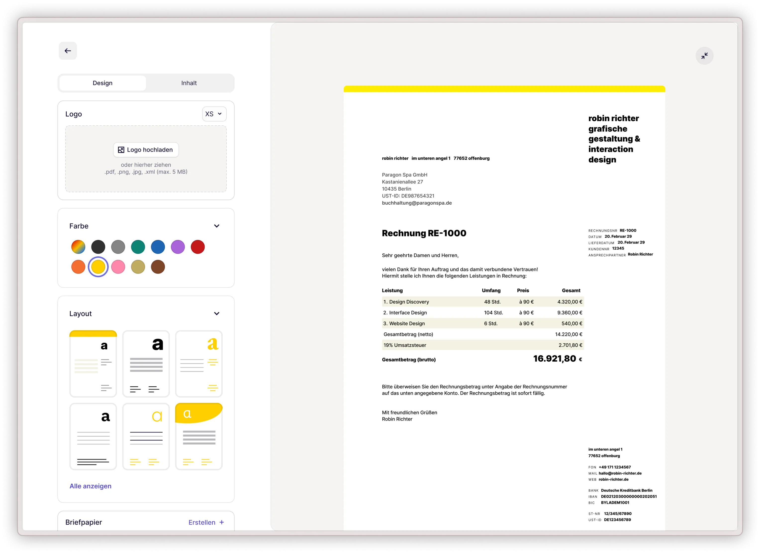 Rechnungen schreiben in der Desktop Rechnungsmaske von sevdesk