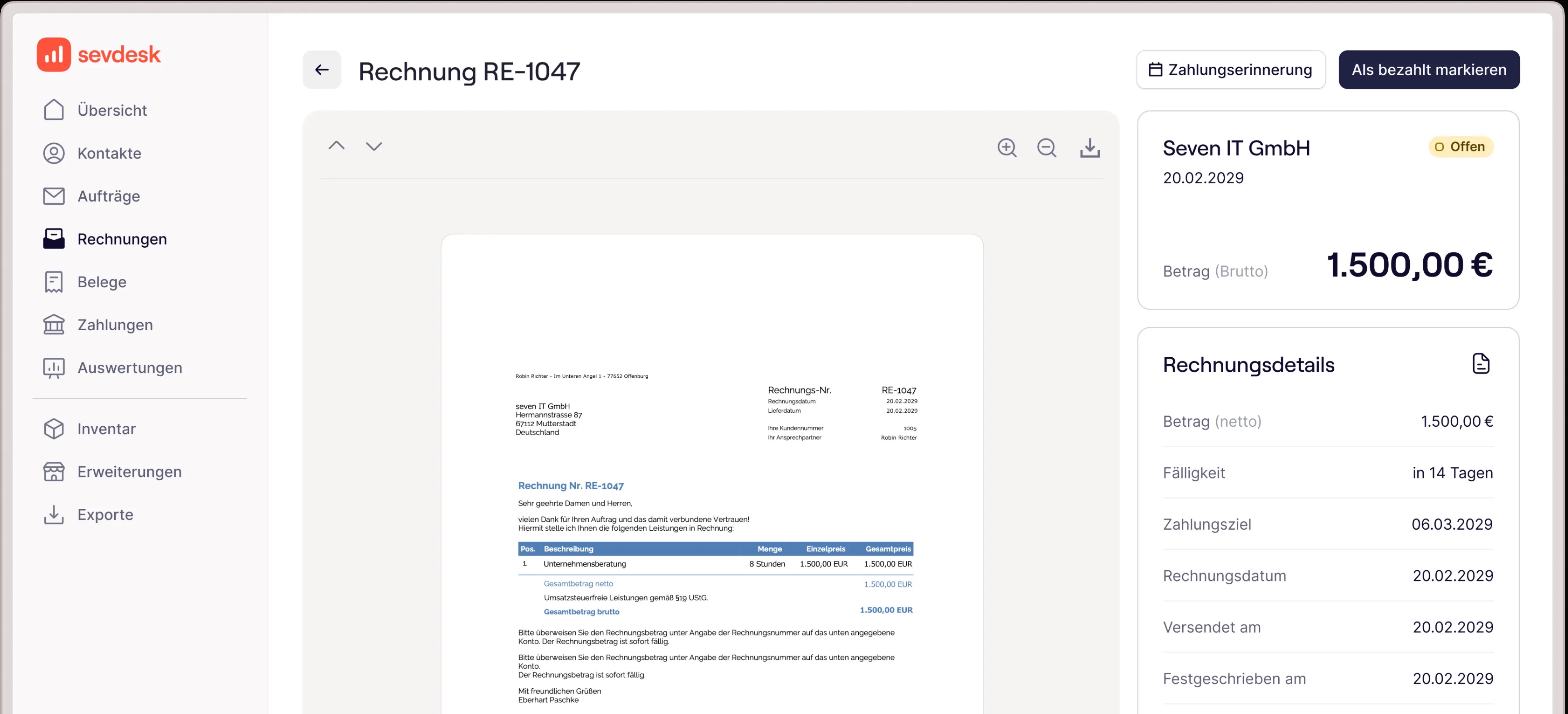 Angebotserstellung für das Handwerk mit sevdesk
