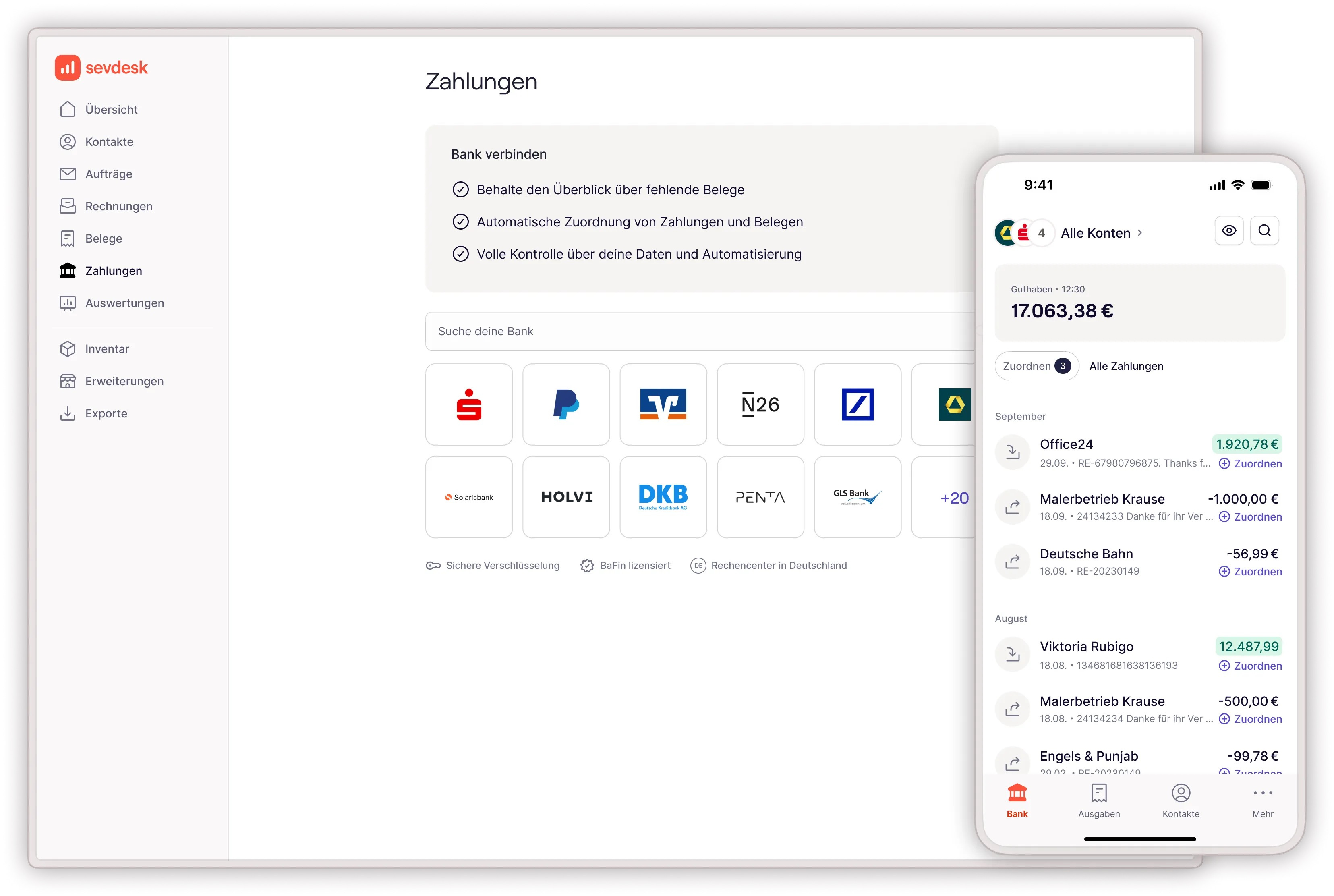 Verbinde dein Holvi Geschäftskonto mit der Buchhaltung von sevdesk