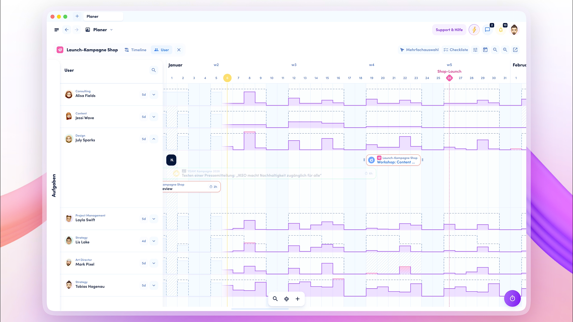 awork Übersicht der To-Do-Listen