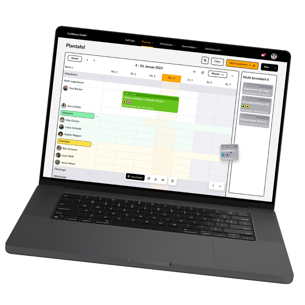 Craftboxx Kalender auf dem Desktop