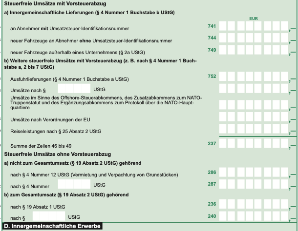 Formular für Kleinunternehmer