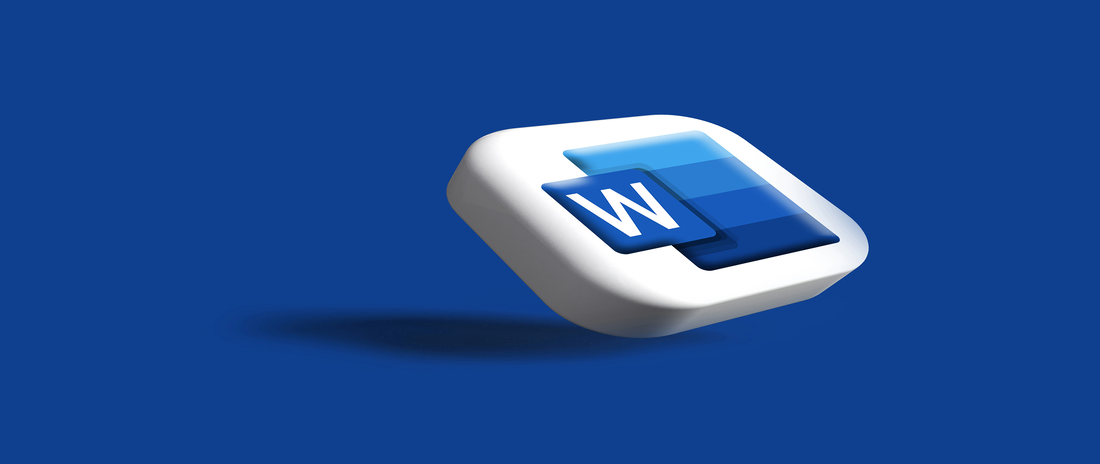 Rechnung mit Word schreiben-Microsoft Word Logo auf blauem Hintergrund 