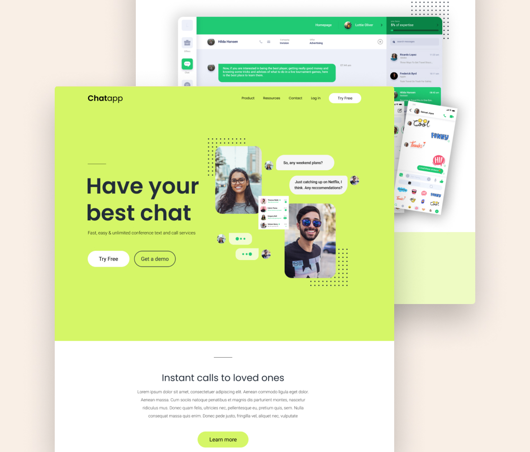 A mockup of a project