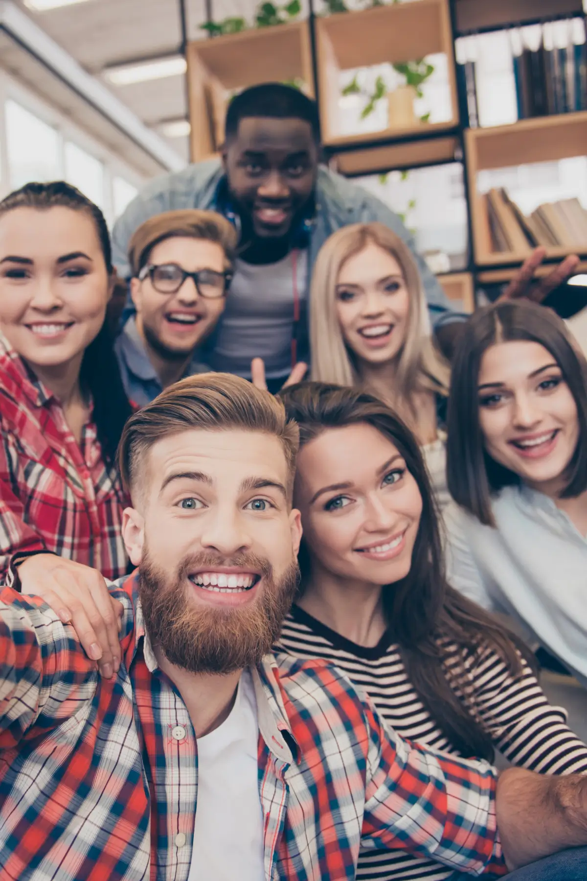 a group of people posing for a picture