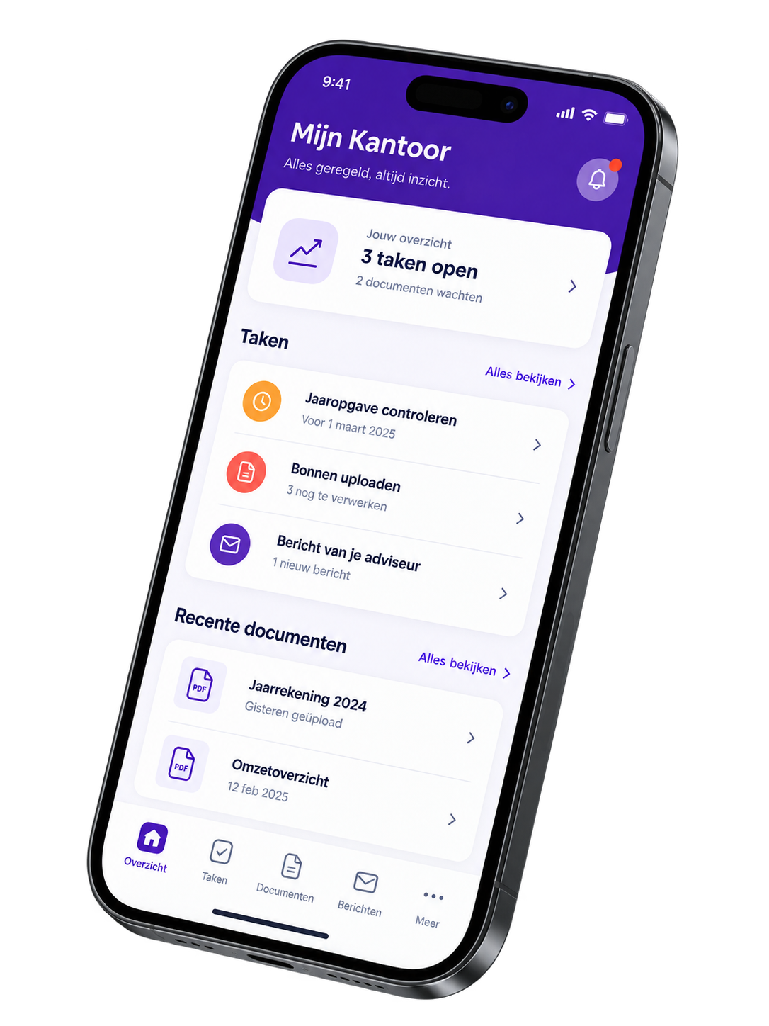 Mijn Kantoor app op smartphone