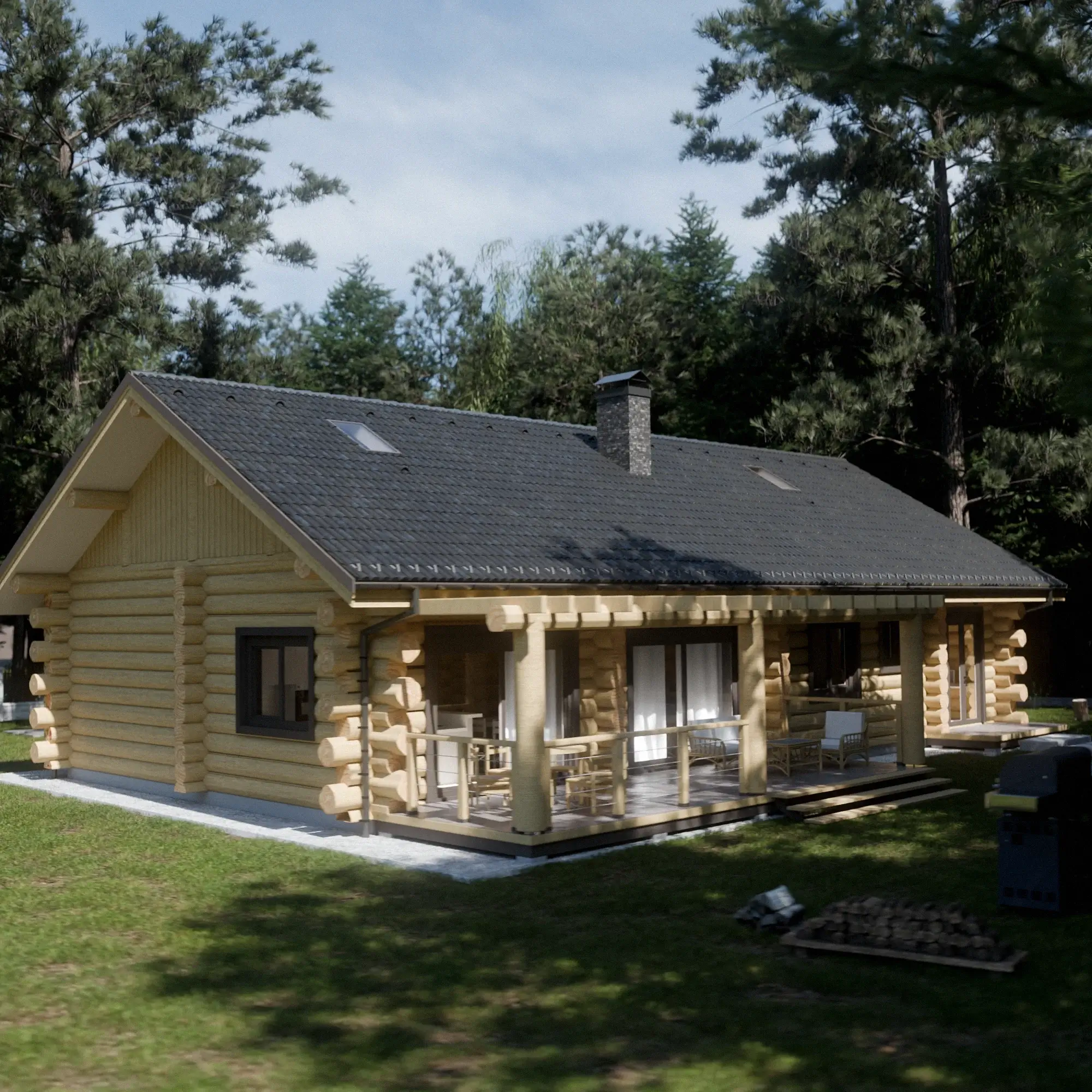 Dużo projektów domów z bali