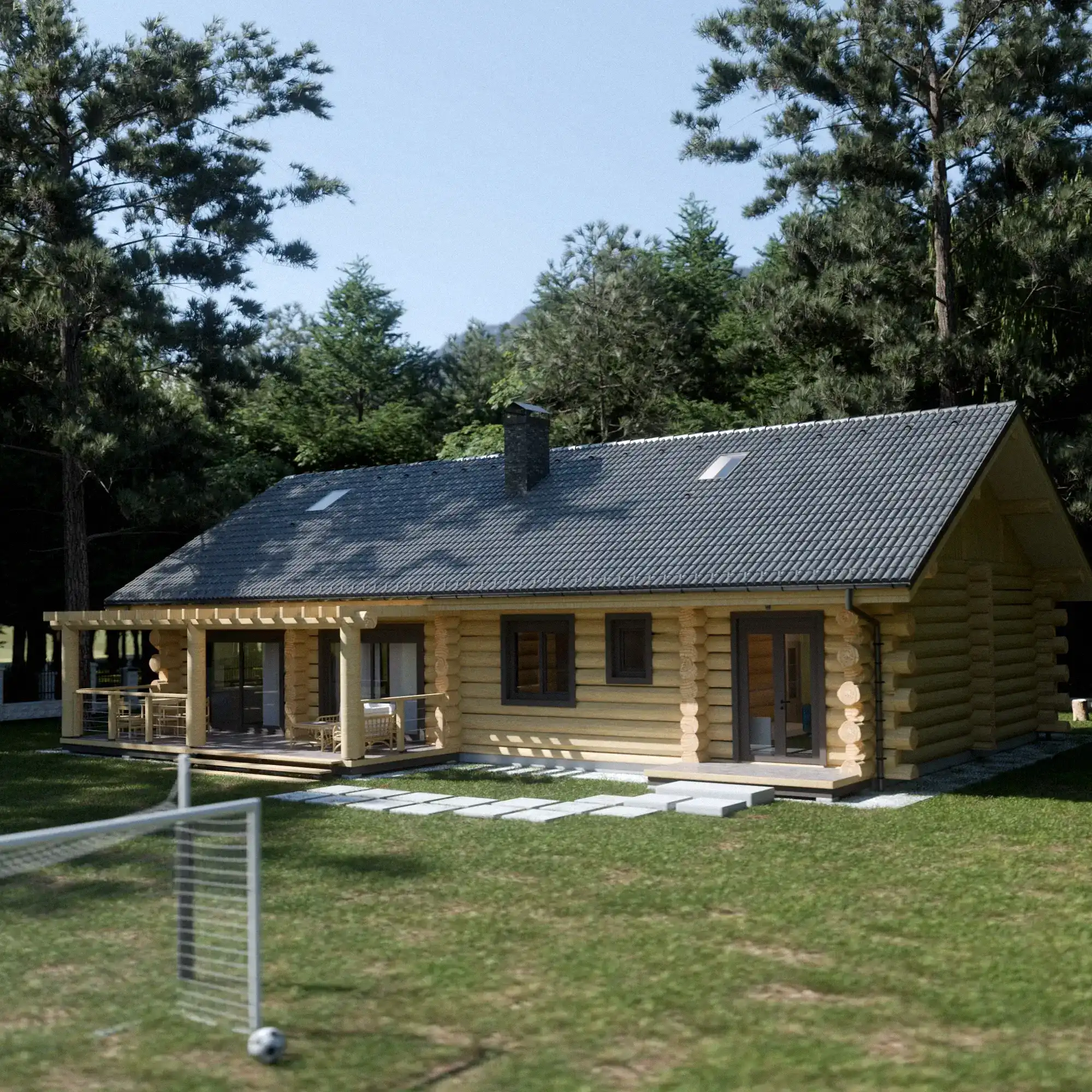 projekt dom parterowy dom z bali