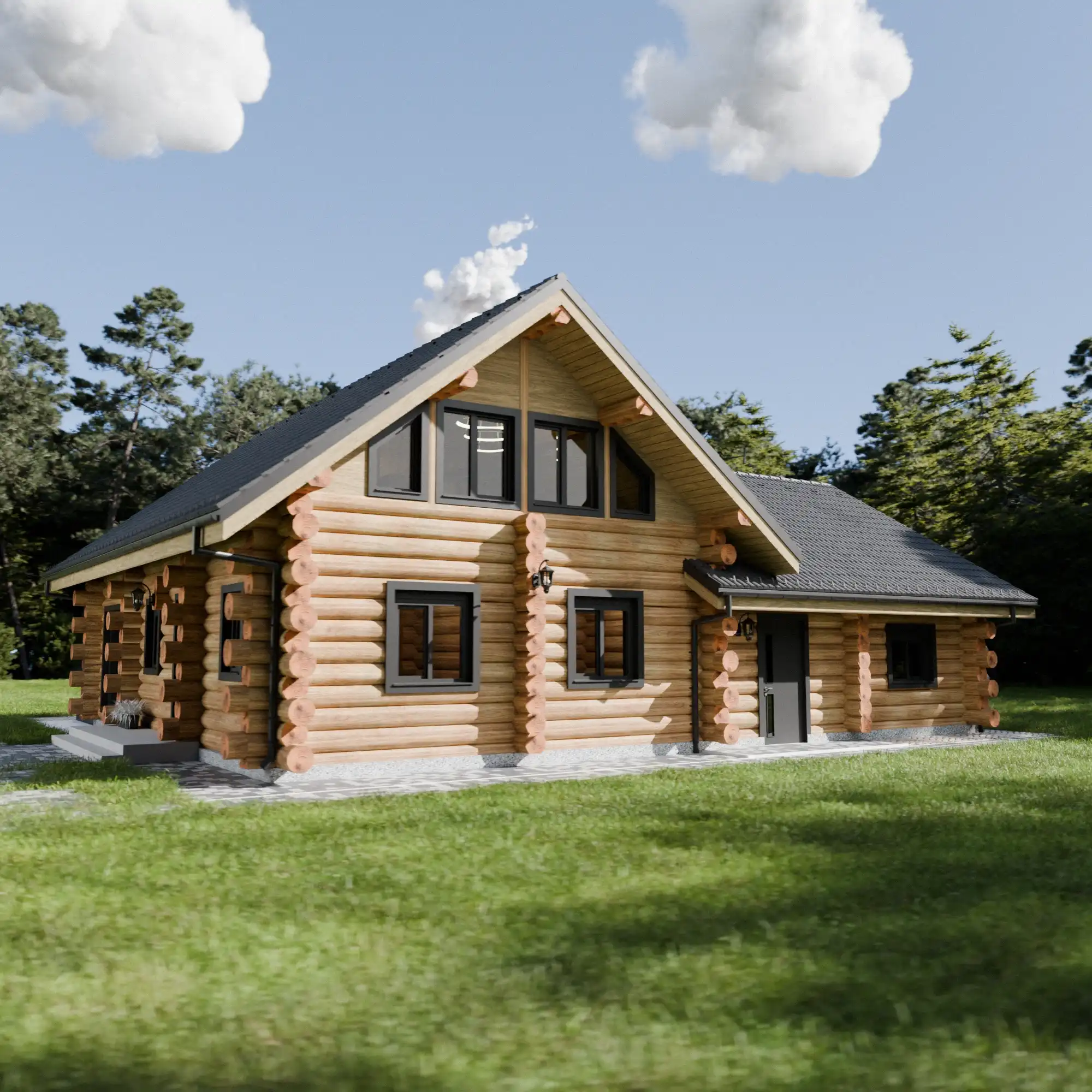 kupić dom z bali z garażem