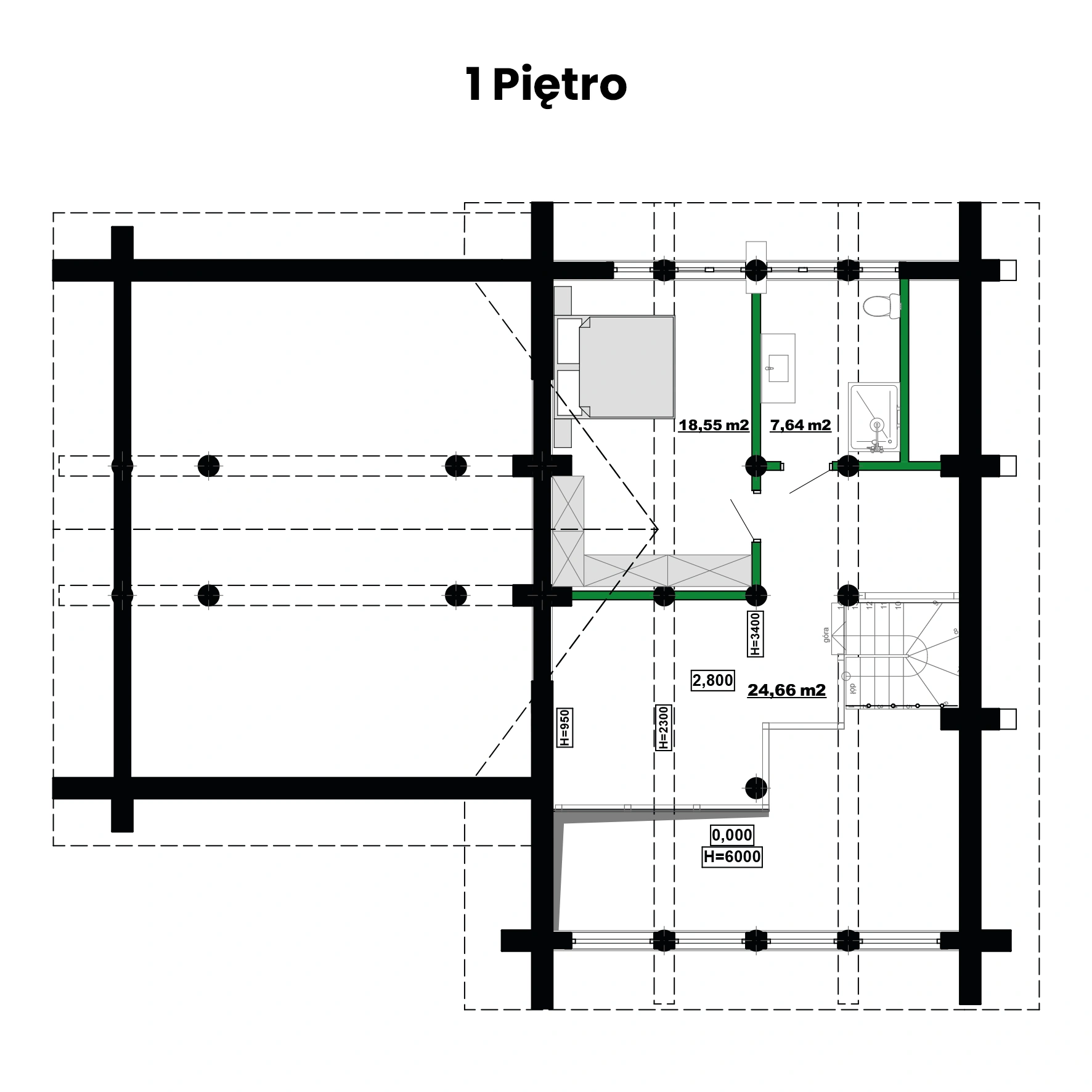 drewniany duży dom z bali