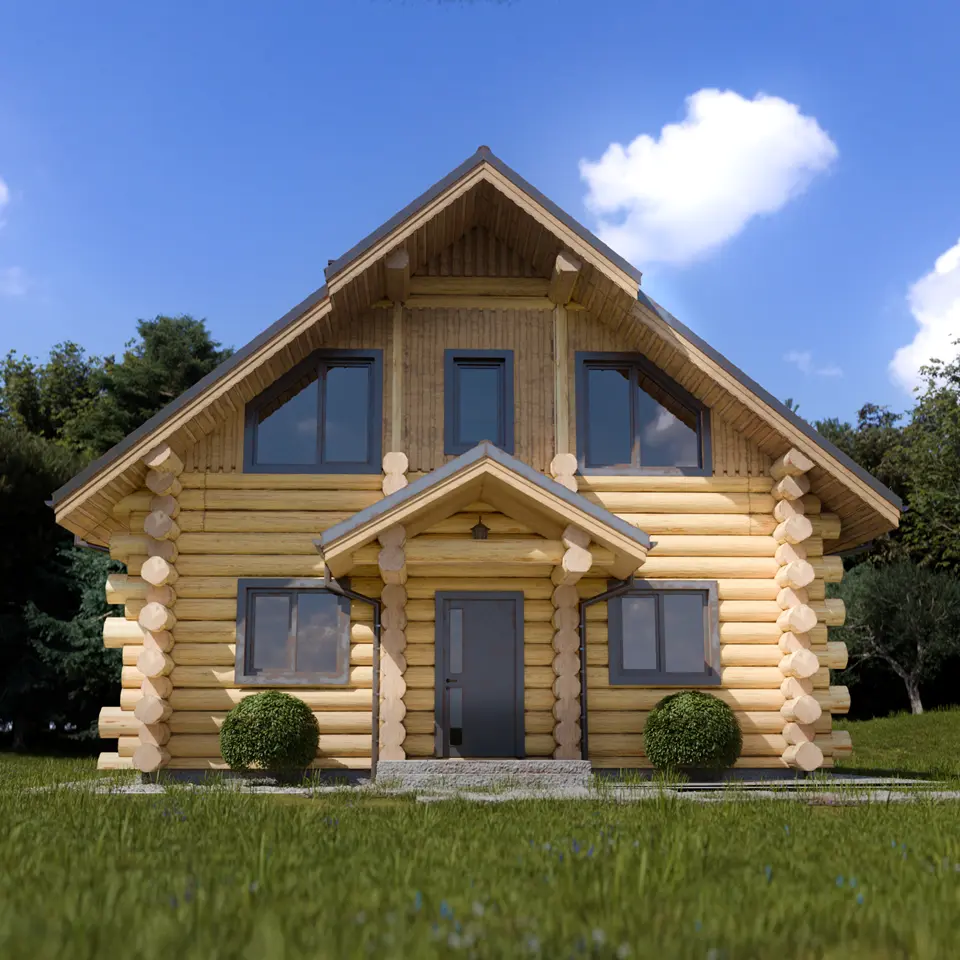 Dom z bali Anastazja — elewacja tylna