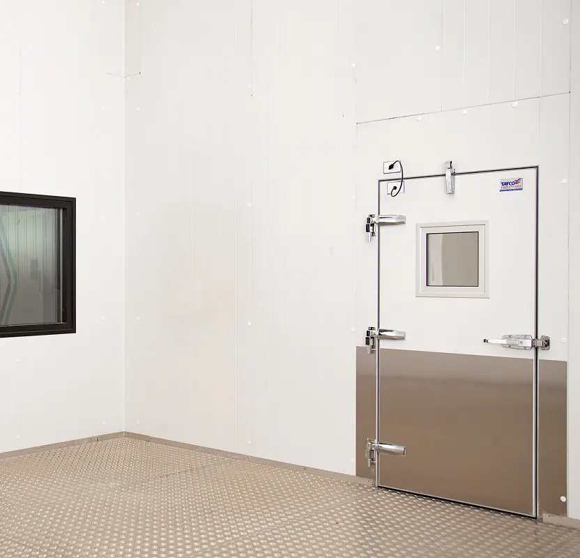 Open doorway to an Engineered Cold Room enclosure.