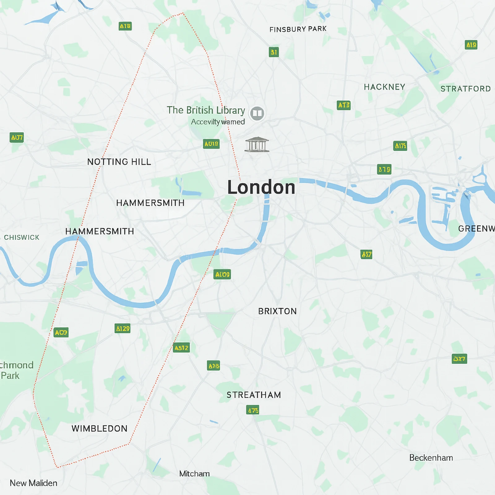 Muted map placeholder showing central London