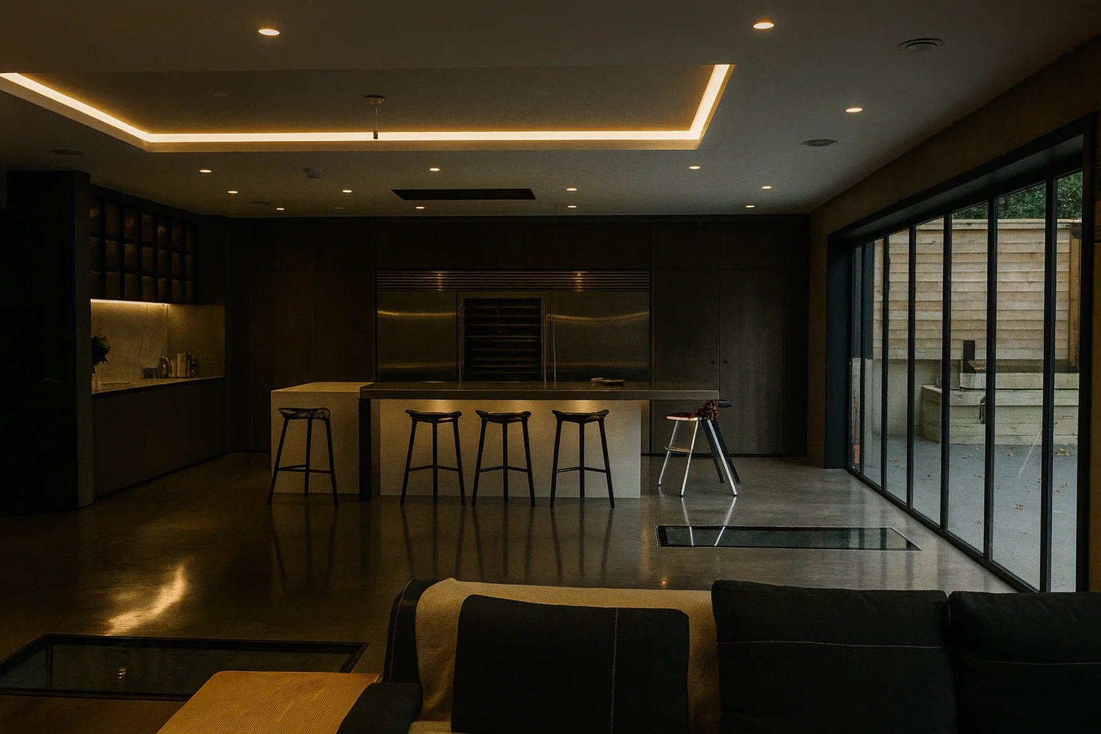 Interior kitchen shot with concealed storage