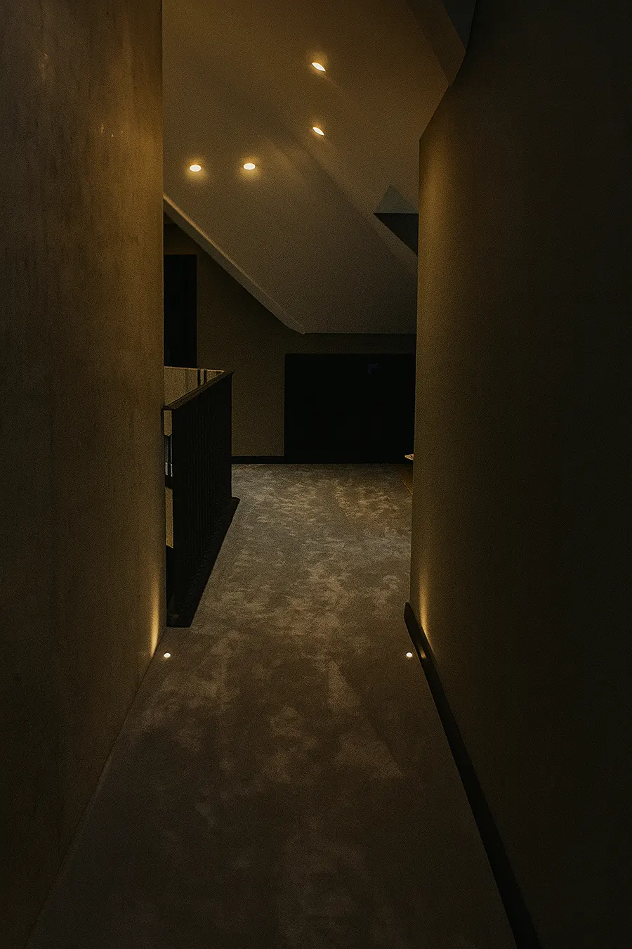 Bathroom with stone details and low-profile ventilation