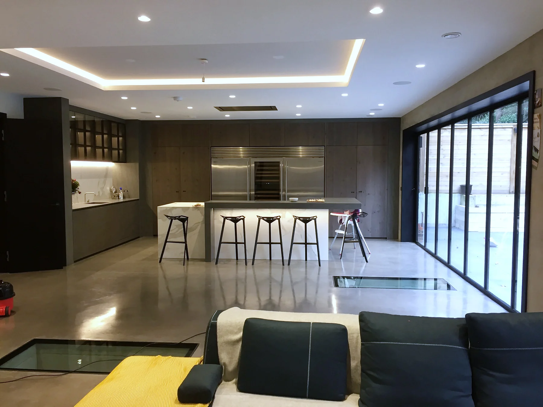 Finished living space showing precise alignment and controlled finishes