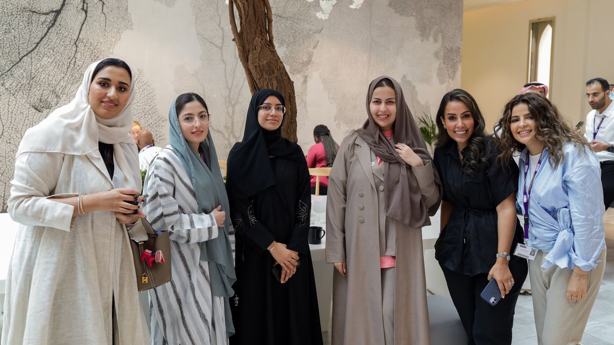 Saudi students and alumni at a University of Manchester event