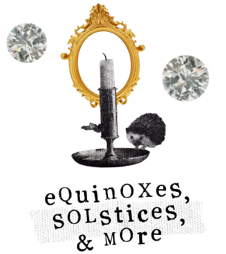 Vintage ornate mirror with candle and diamonds showcasing equinoxes and solstices