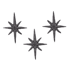 Celestial zodiac star signs illustrated as three dark, pointed star shapes