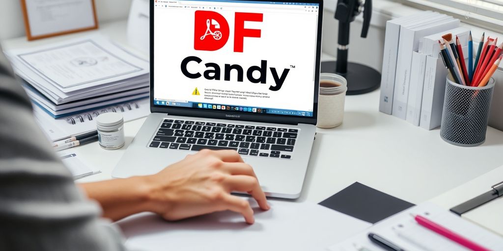 Person using PDF Candy on a laptop