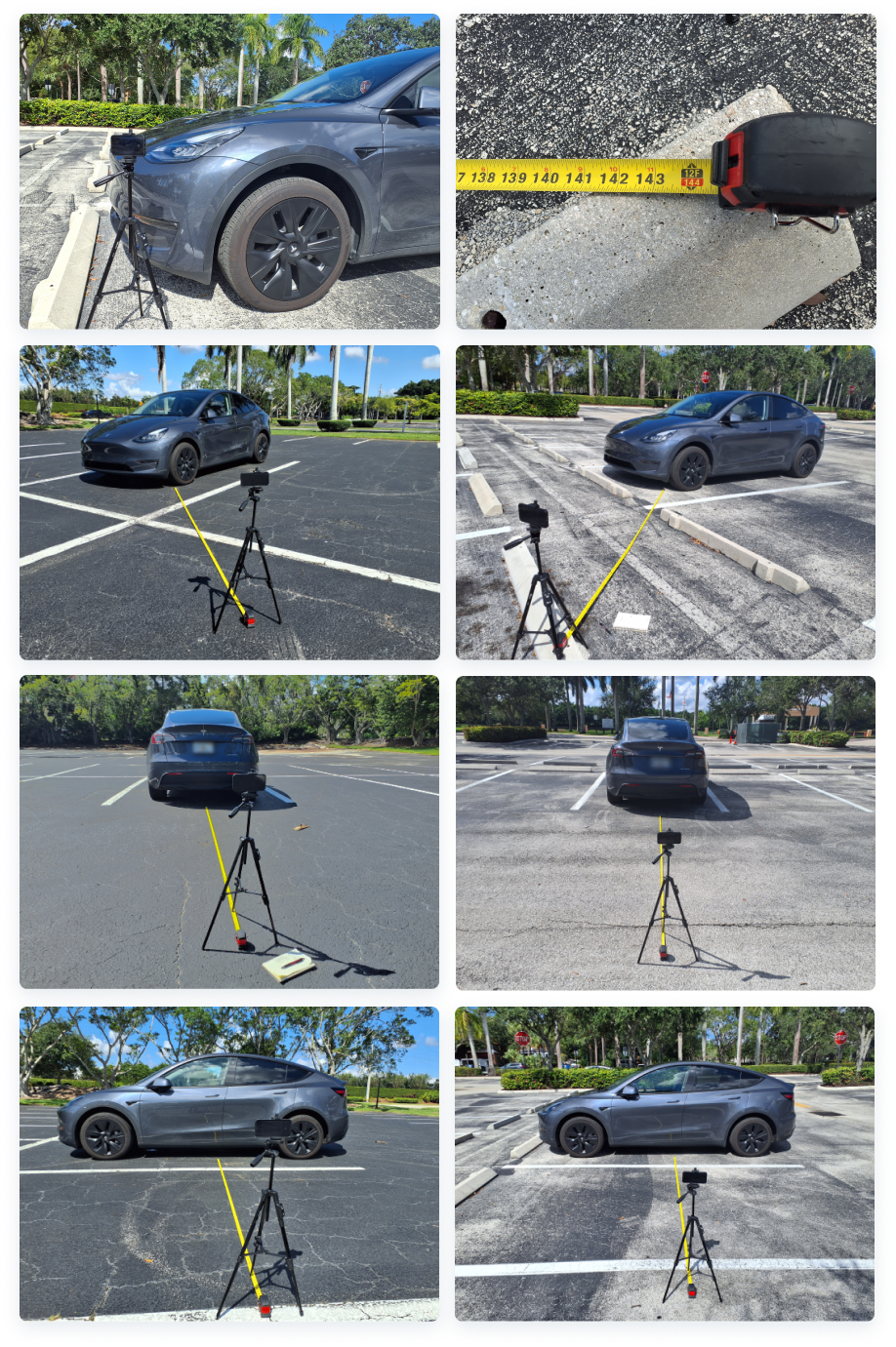 demo of distance and different pavements with my vehicle. 