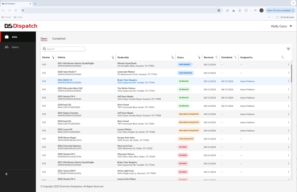 Job Actions modal ghost loading animation