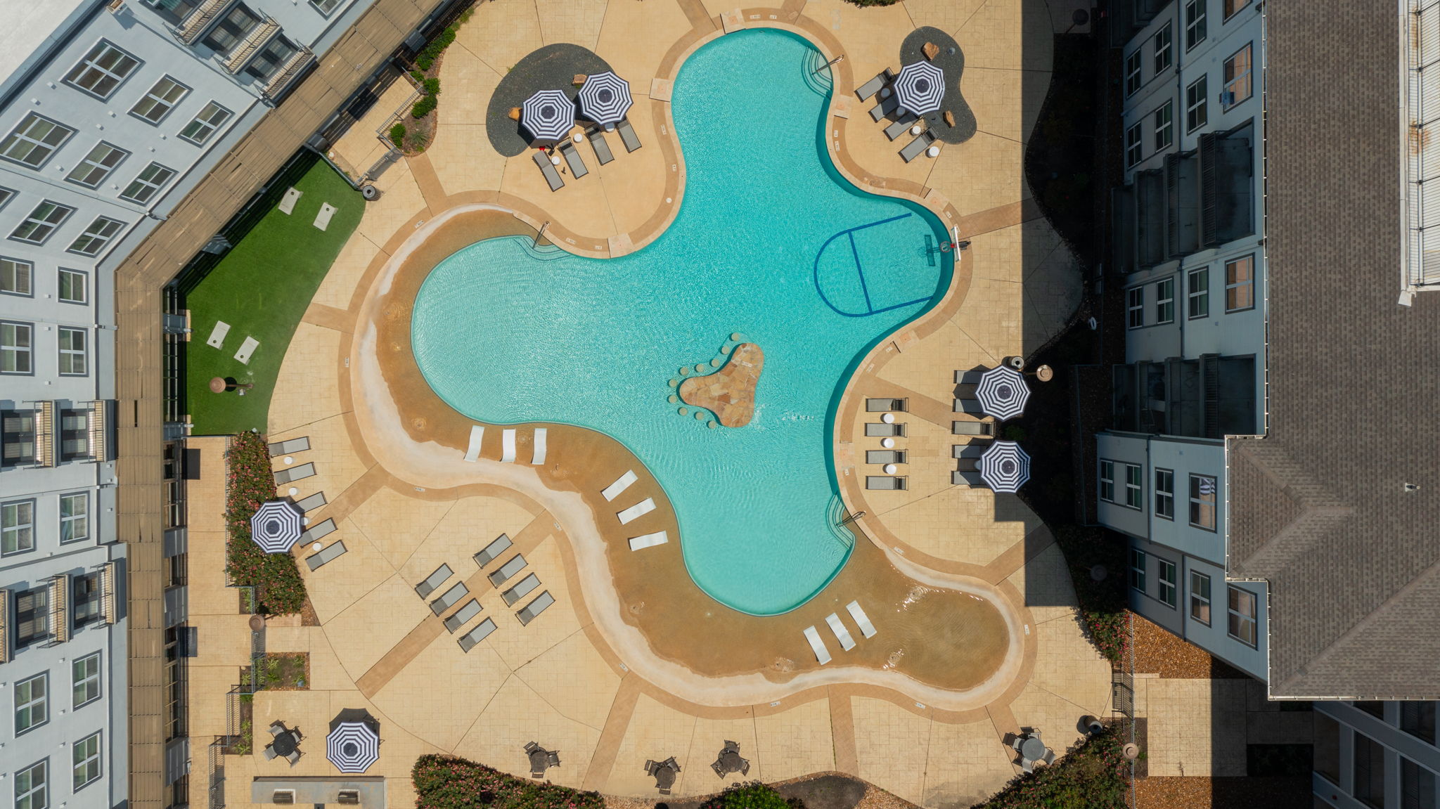 Aerial swimming pool