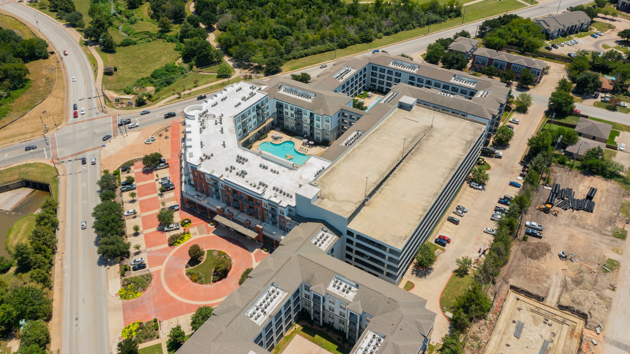 aerial full apartment building