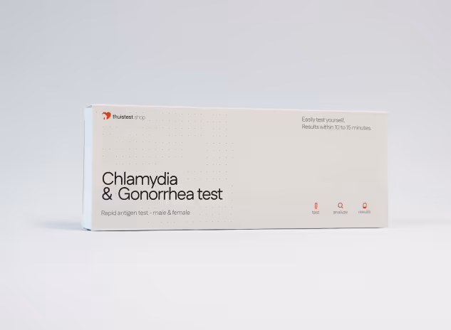Een chlamydia en gonnorroe test ontworpen door Polster Media