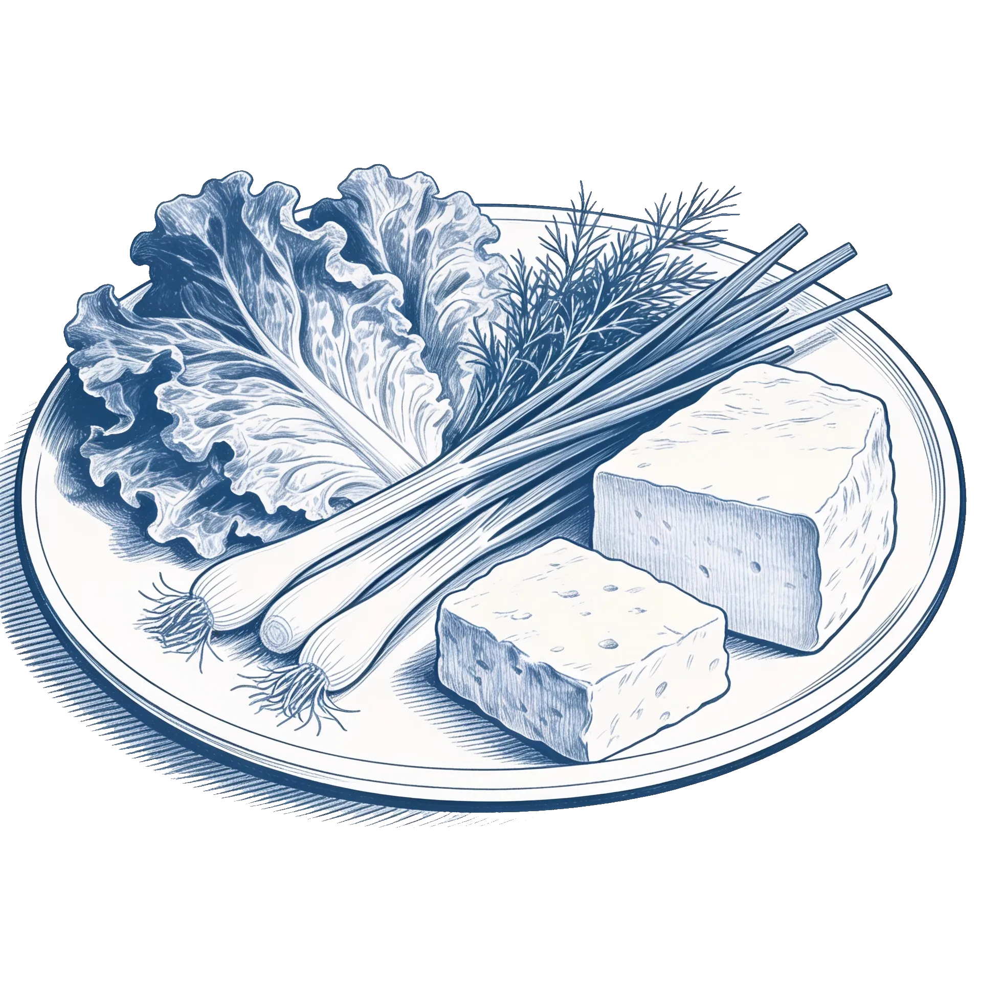 Illustration of assorted dips, olives, and pickles arranged on a serving platter.