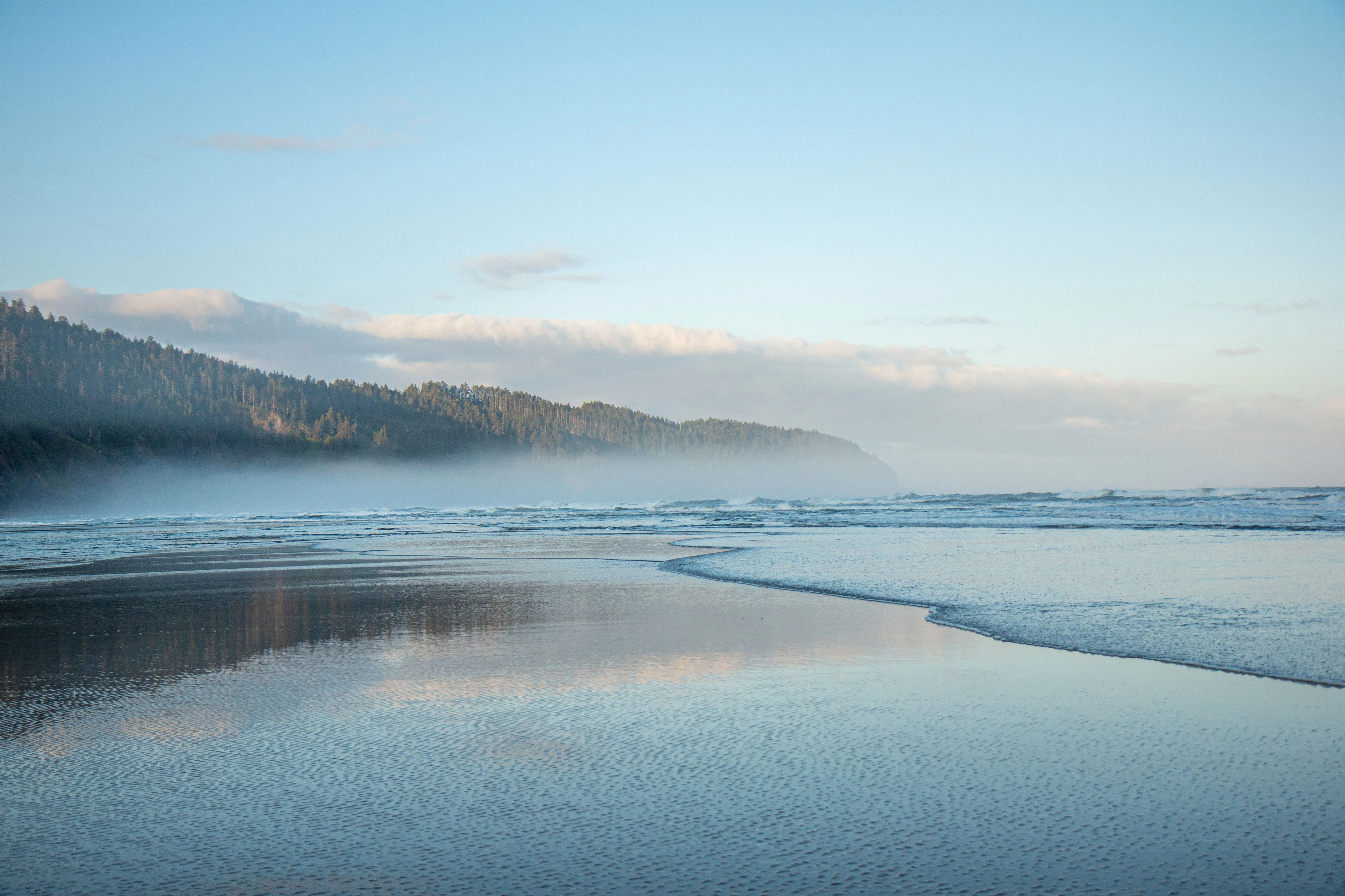 Inlumina Creative Pacific Ocean Road Trip. Oregon Coast Beach in the morning light.