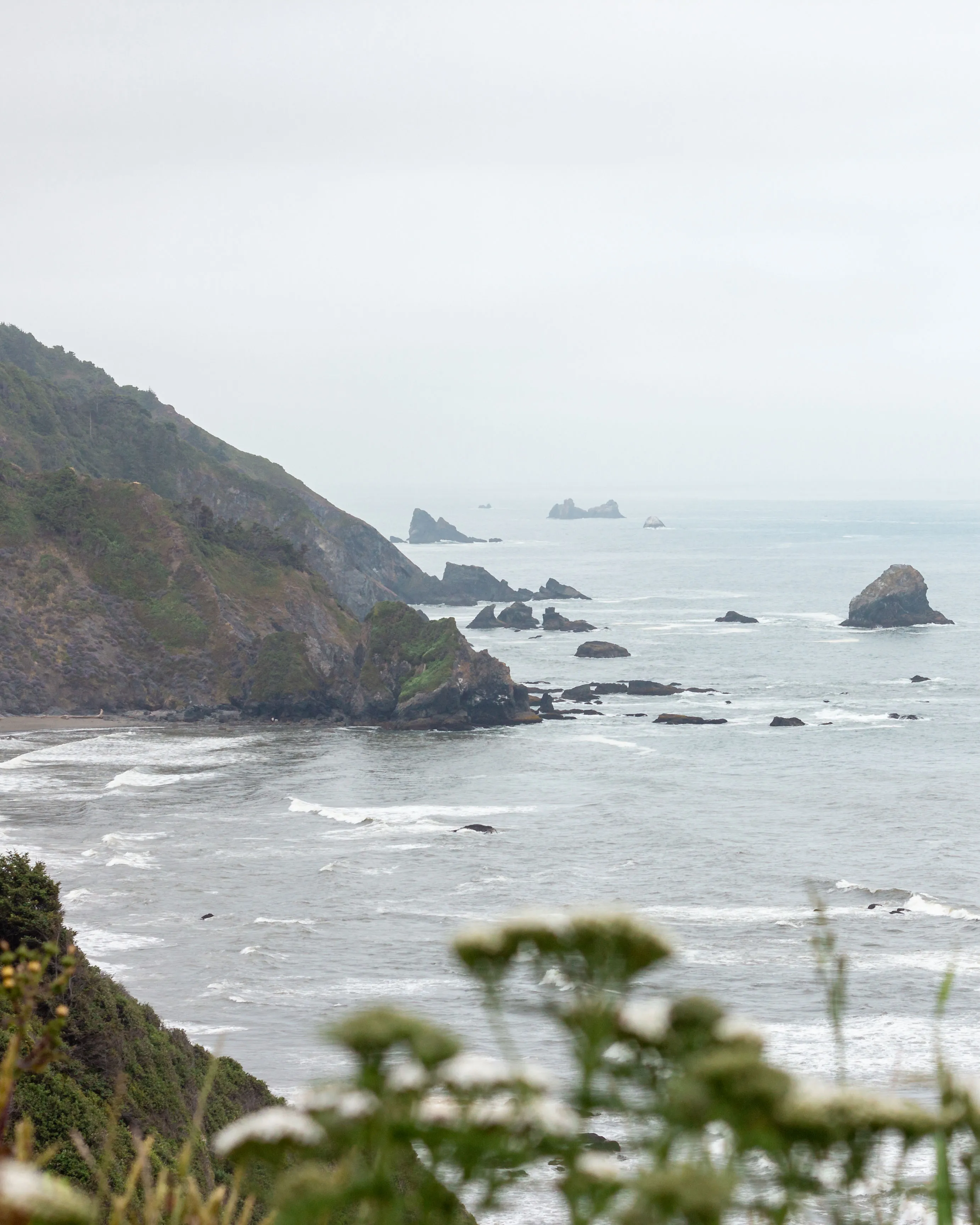 Inlumina Creative Pacific Ocean Road Trip. Rocks off the Californian Coast.
