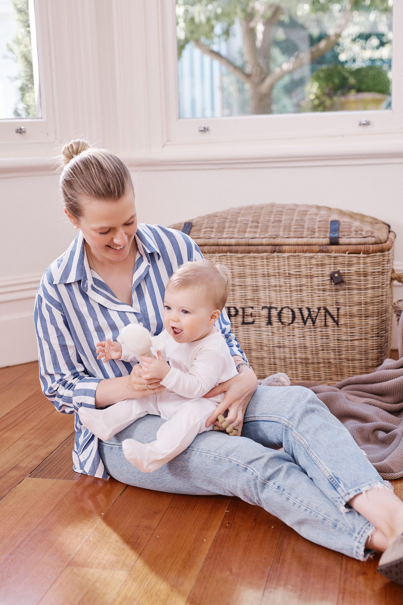 woman holding child