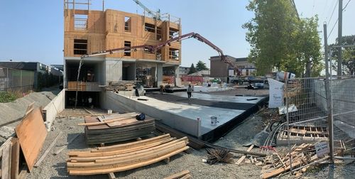Oceanside Concrete Pumping Concord 43 meter pumping concrete on a residential project.