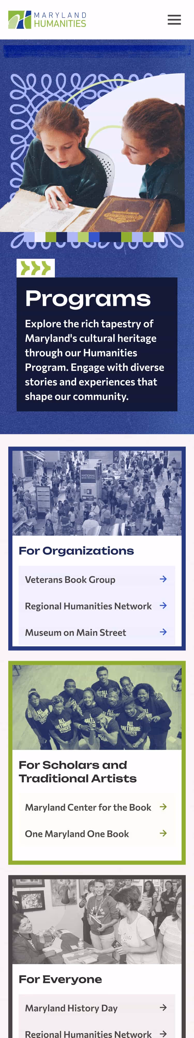 Program Landing Page Mobile breakpoint