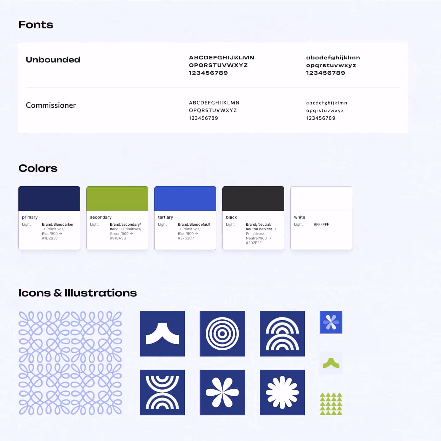 Design System Fonts and colors
