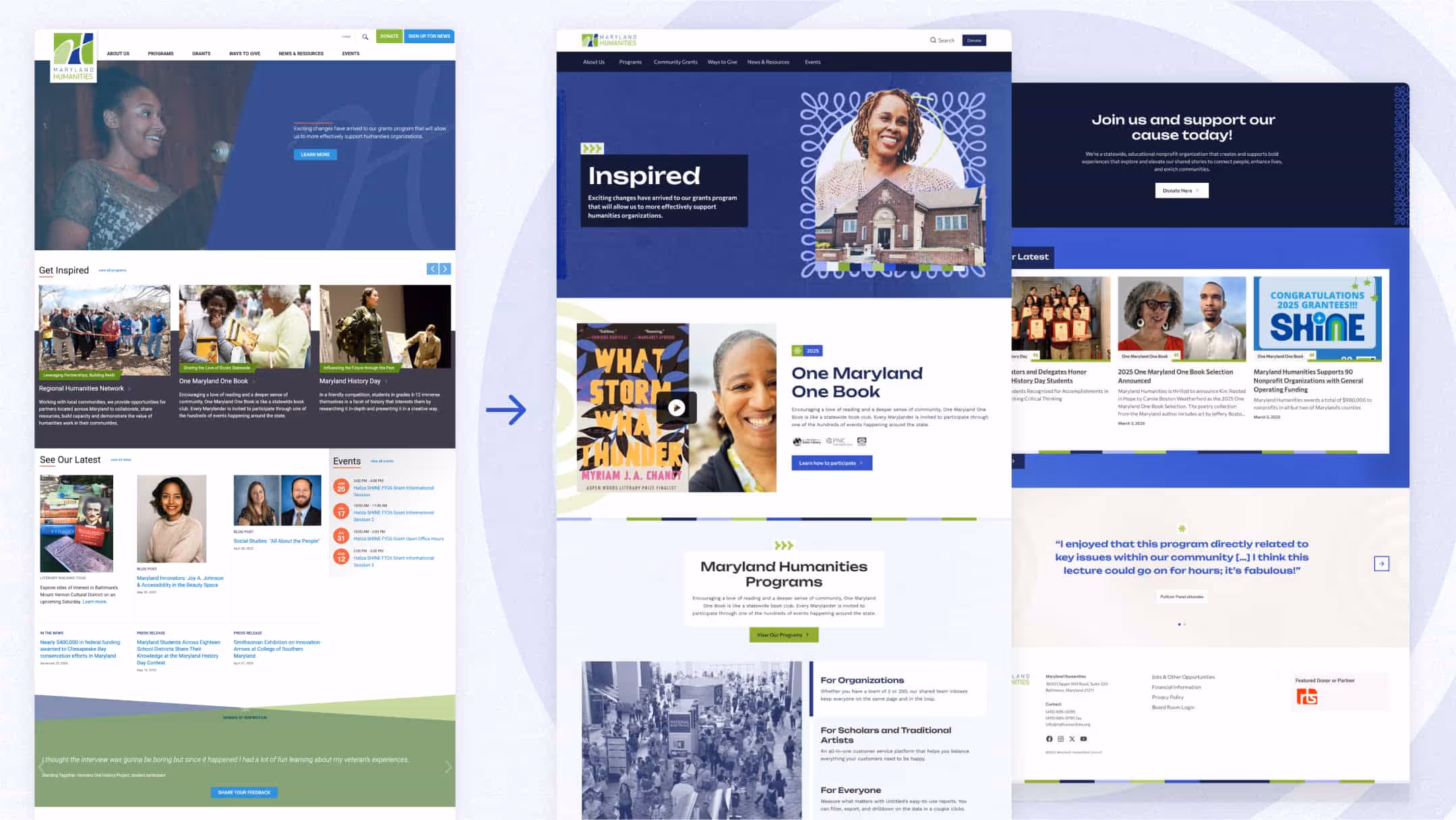 Comparison of Old design to new design