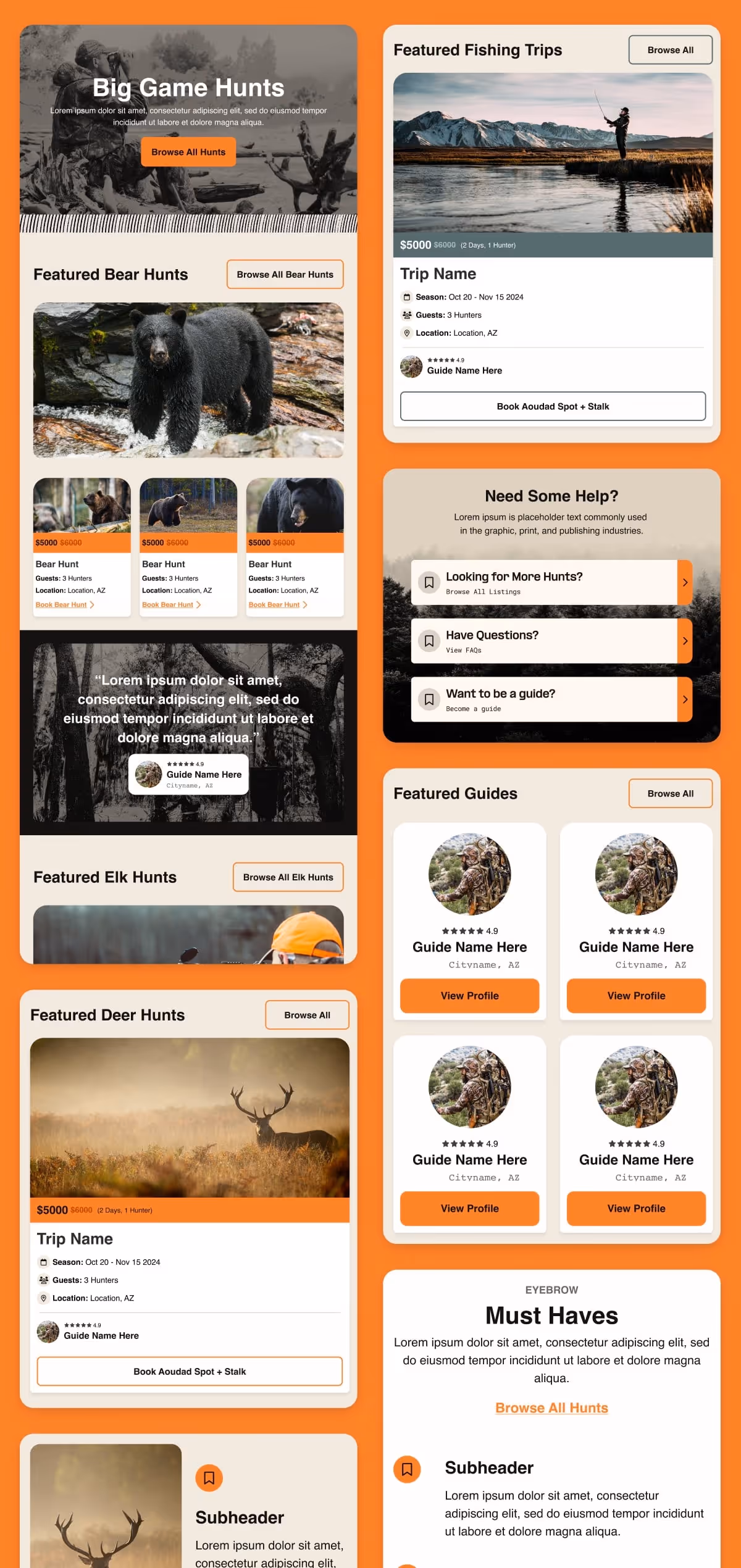 Mobile layout of Phindyr email components
